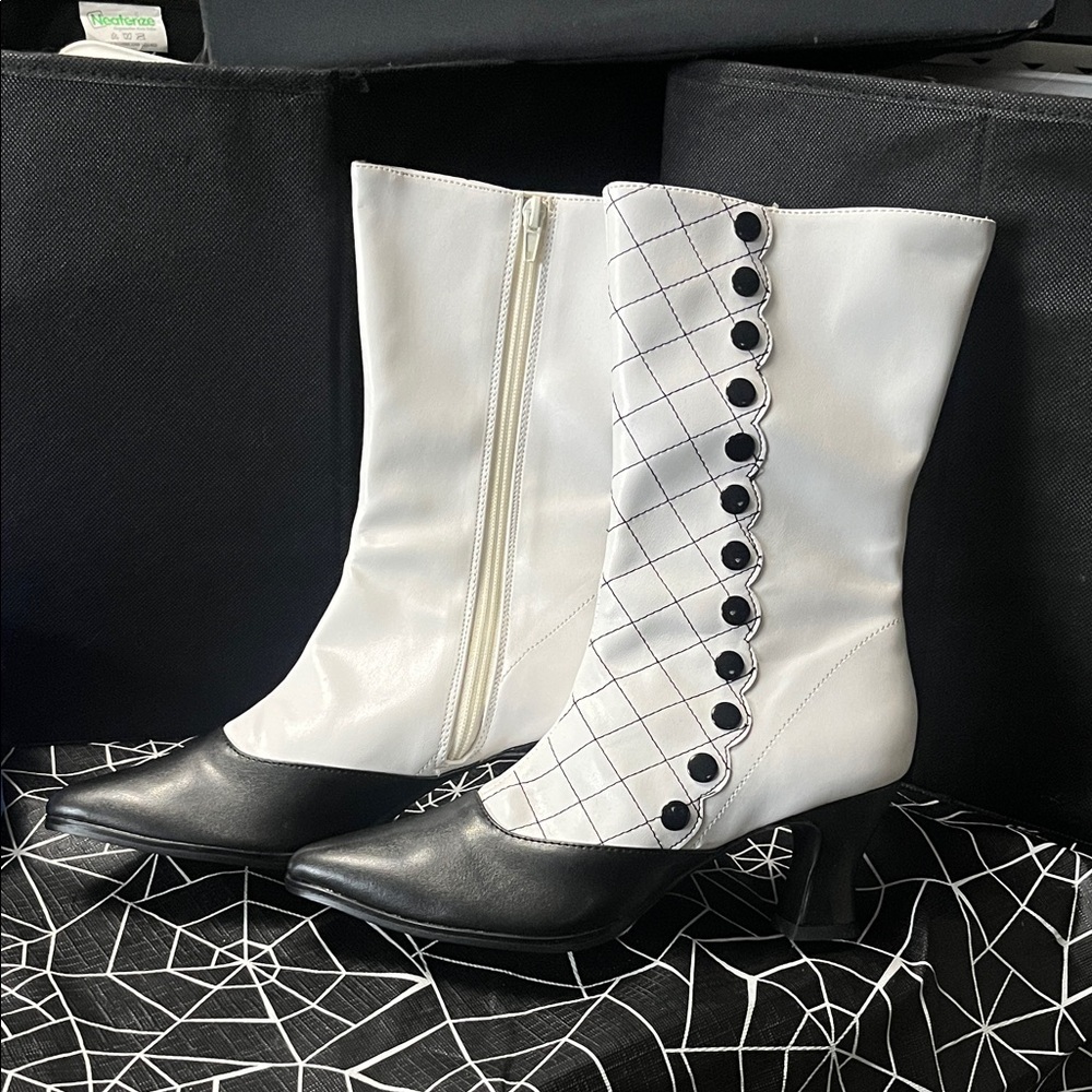 Elegant Black and White Women's Boots
